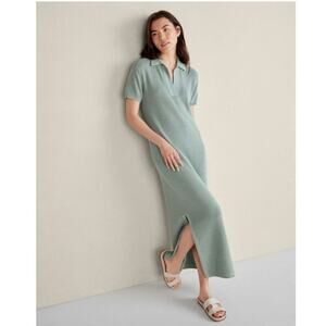 Talbots Haven Well Within Organic Cotton Rib Knit Johnny Collar Dress Size: M